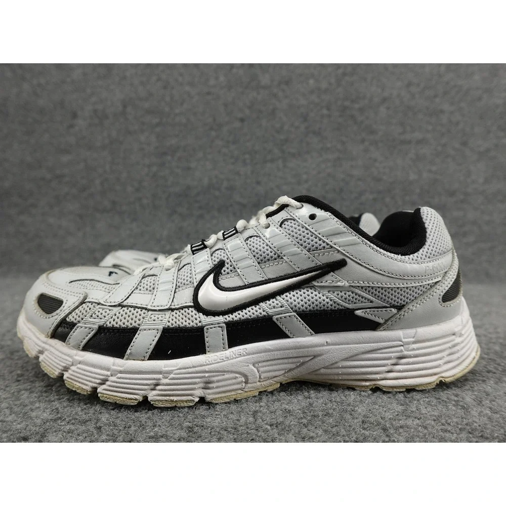 Nike P-6000 Running Shoes Mens 10.5 Silver Black Y2K Retro Mesh‎ CD6404-006